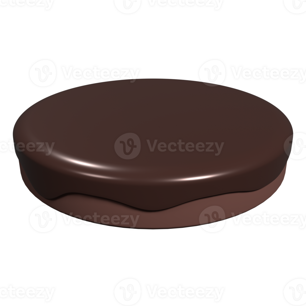Chocolate stand podium. Chocolate podium with dripping melted. Product presentation. 3D rendering illustration png
