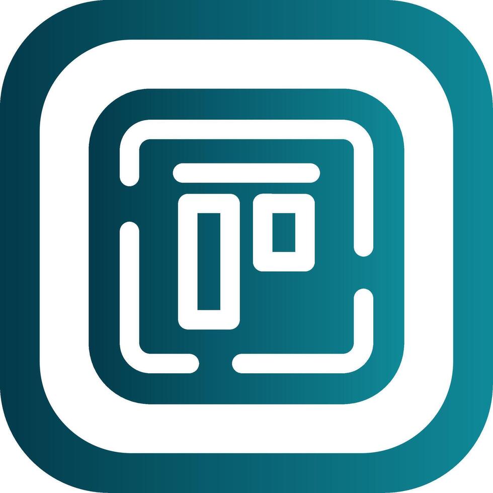 Top alignment Glyph Gradient Round Corner Icon vector