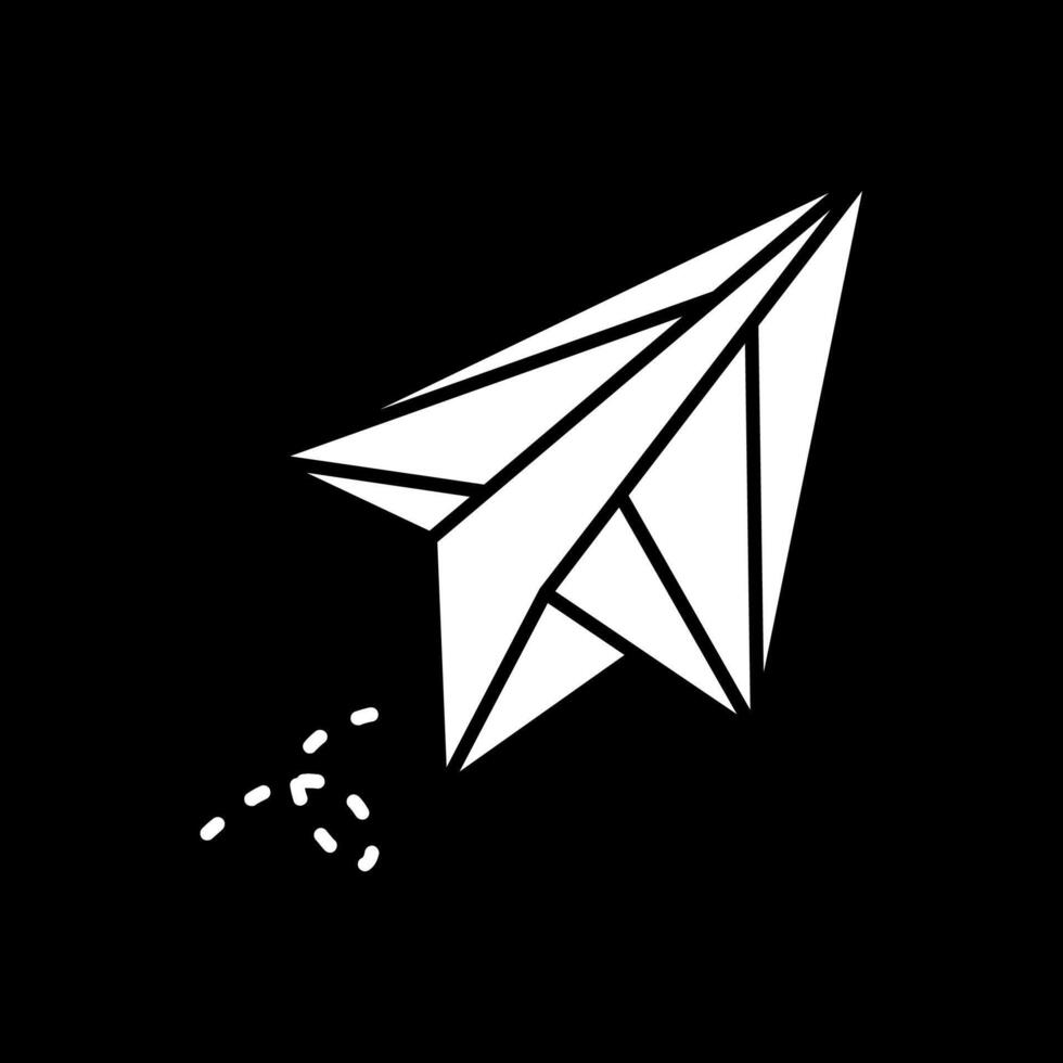 Paper plane Glyph Inverted Icon vector