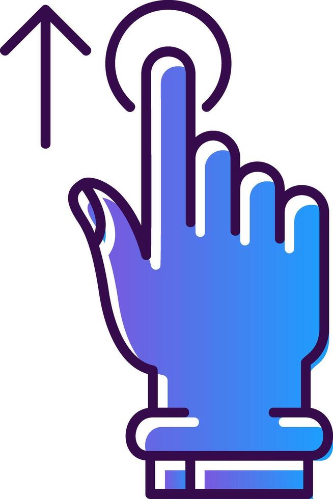 Tap and Move Up Gradient Filled Icon vector