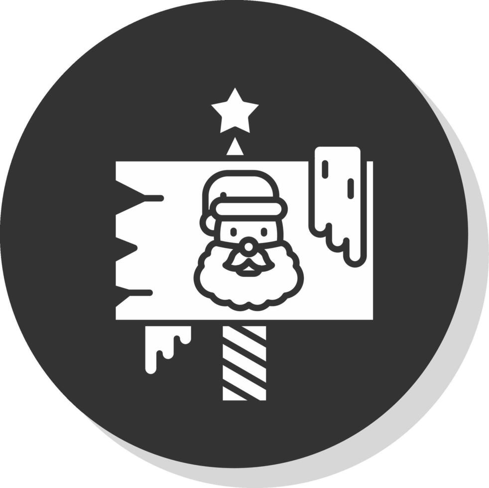 North pole Glyph Grey Circle Icon vector