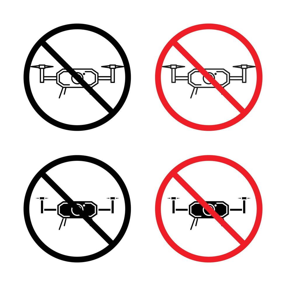 No mosca drones firmar vector