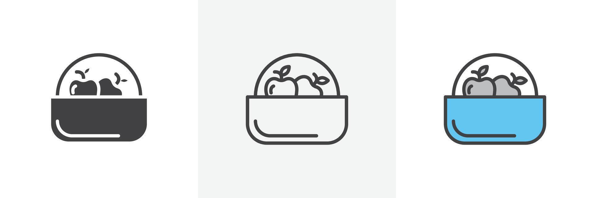 Fruta cesta icono vector