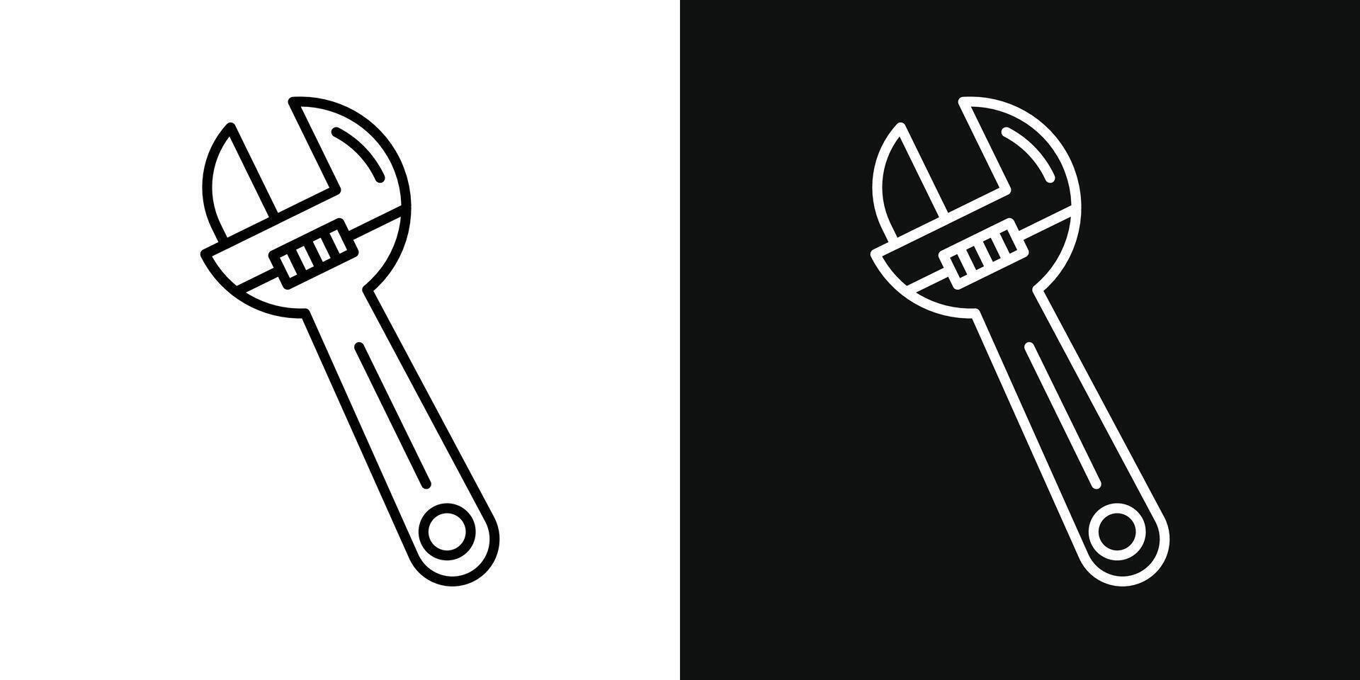 Adjustable wrench icon vector