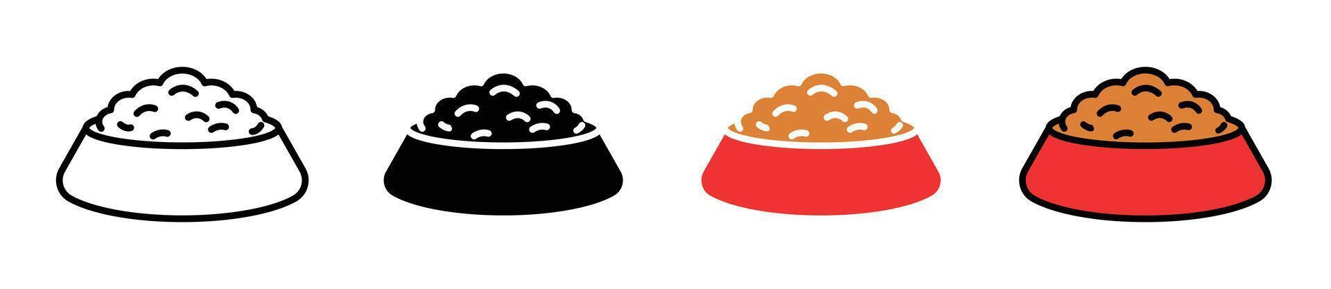 Dog feeding icon vector