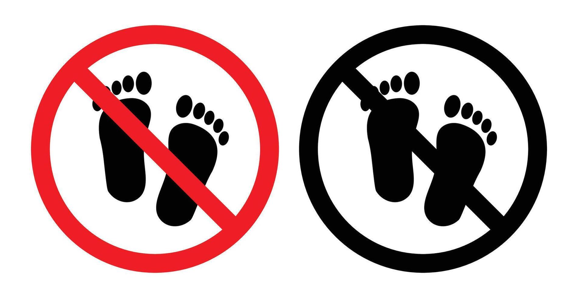 No foot print sign vector