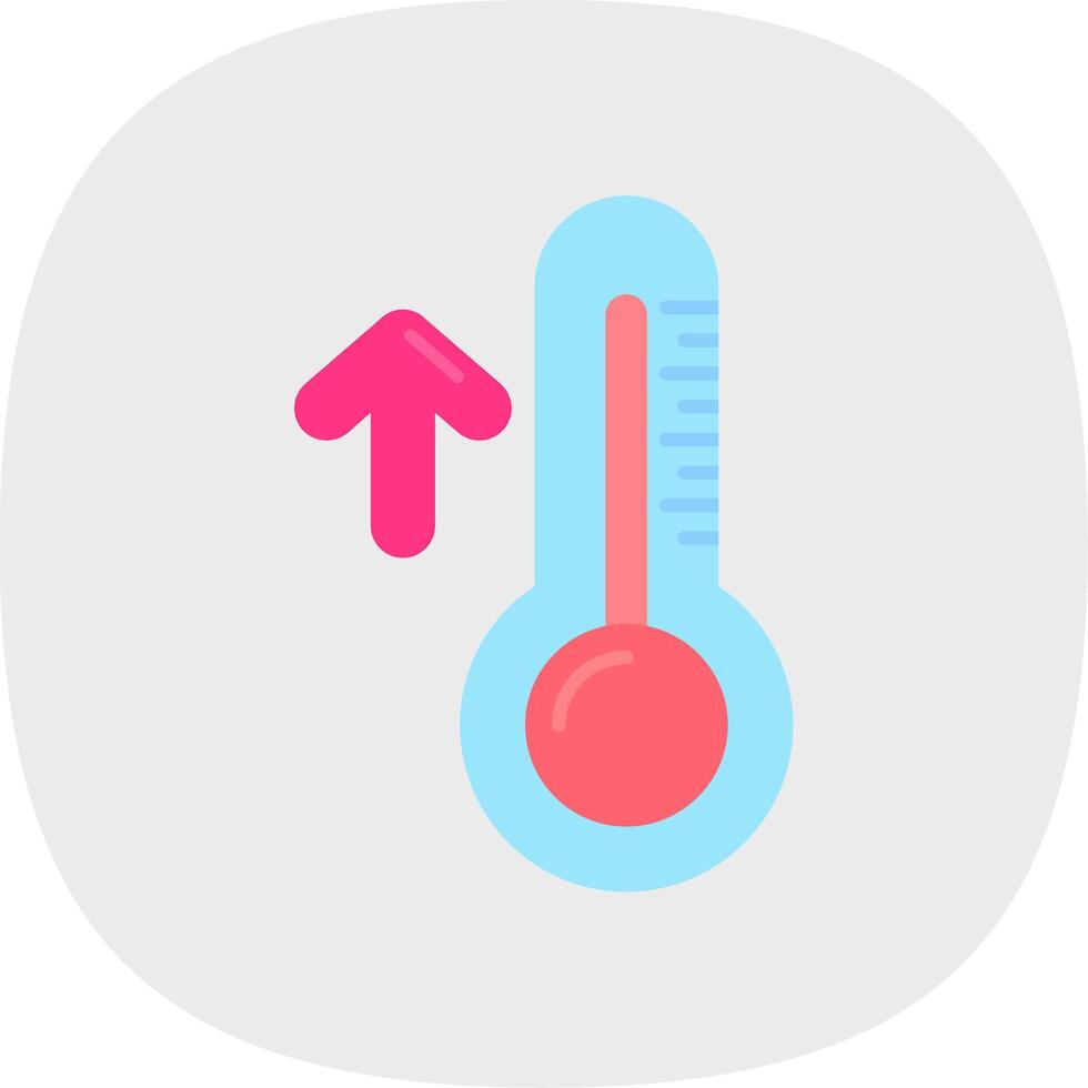 High temperature Flat Curve Icon vector