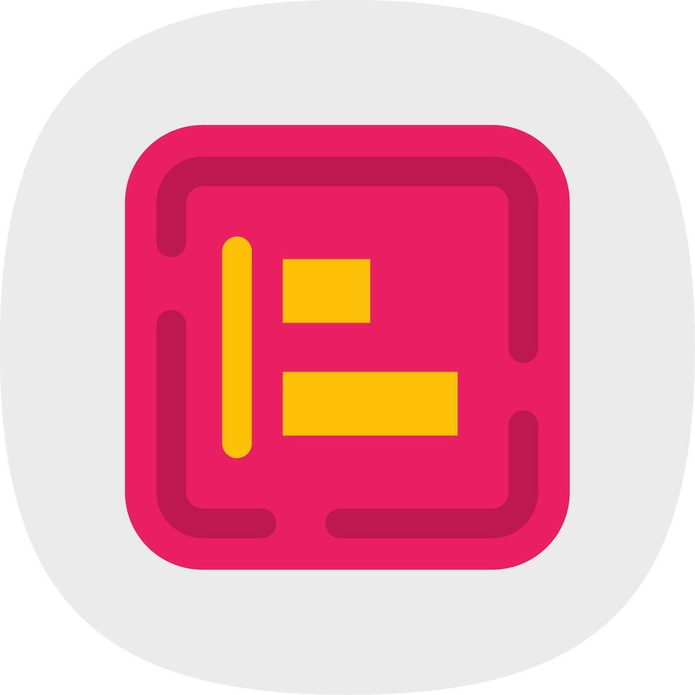 Left allignment Flat Curve Icon vector
