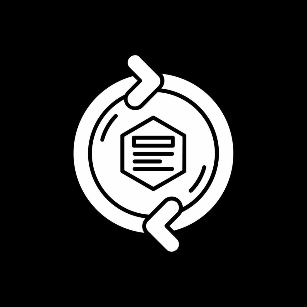 Refresh arrow Glyph Inverted Icon vector
