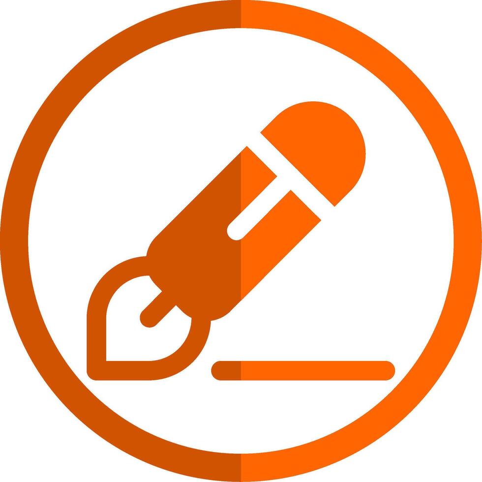 Pen 3 Glyph Orange Circle Icon vector