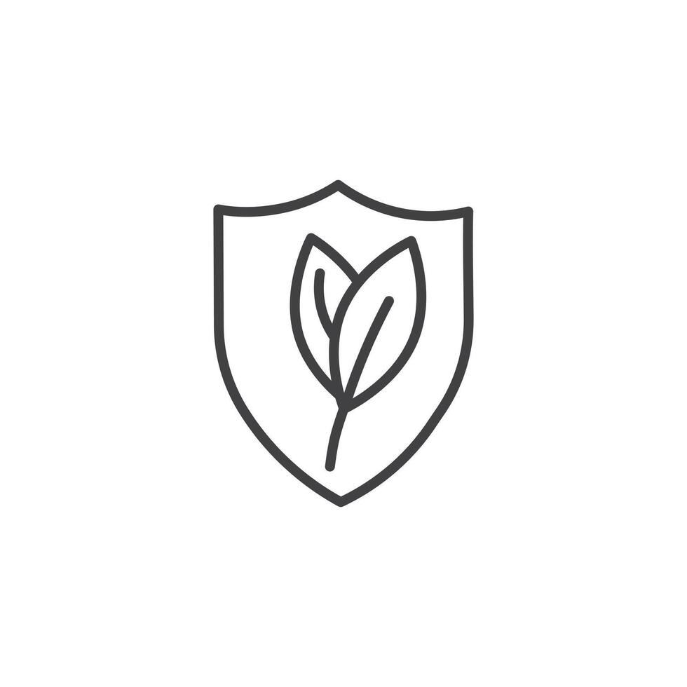 Shield with leafs icon vector