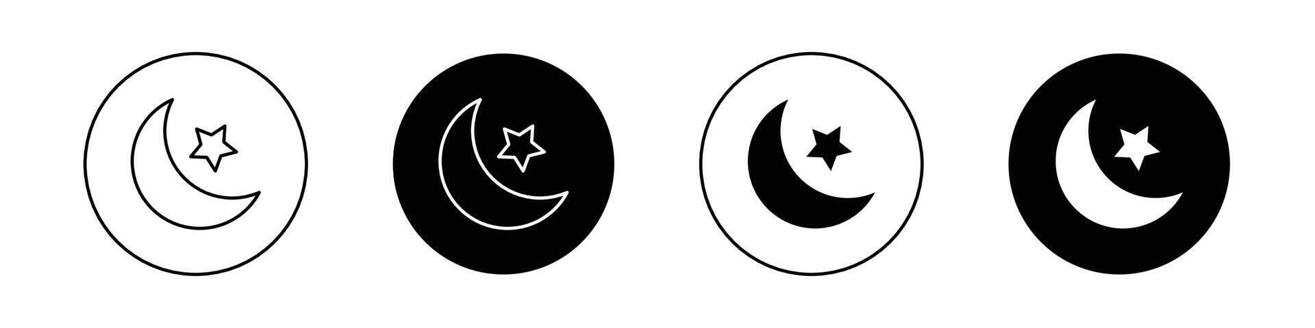 Islam star and crescent icon vector