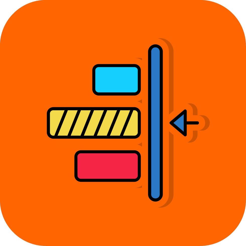 Derecha alineación lleno naranja antecedentes icono vector