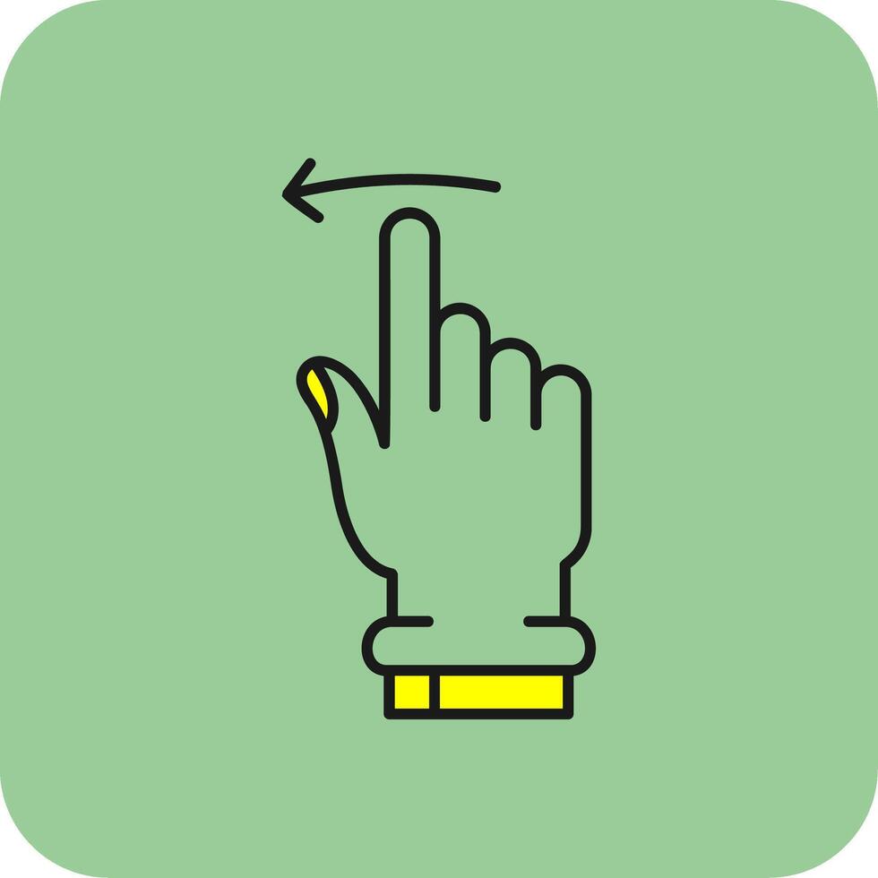 Swipe Left Filled Yellow Icon vector