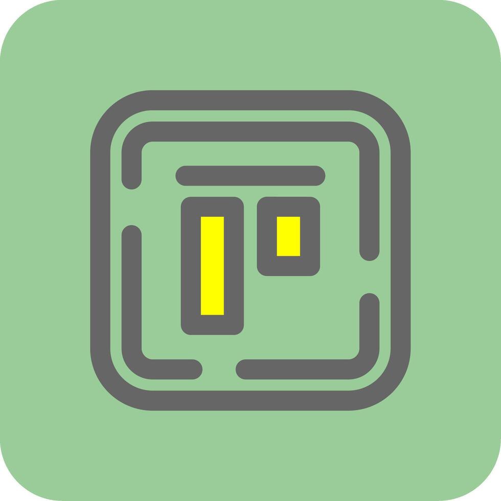 Top alignment Filled Yellow Icon vector