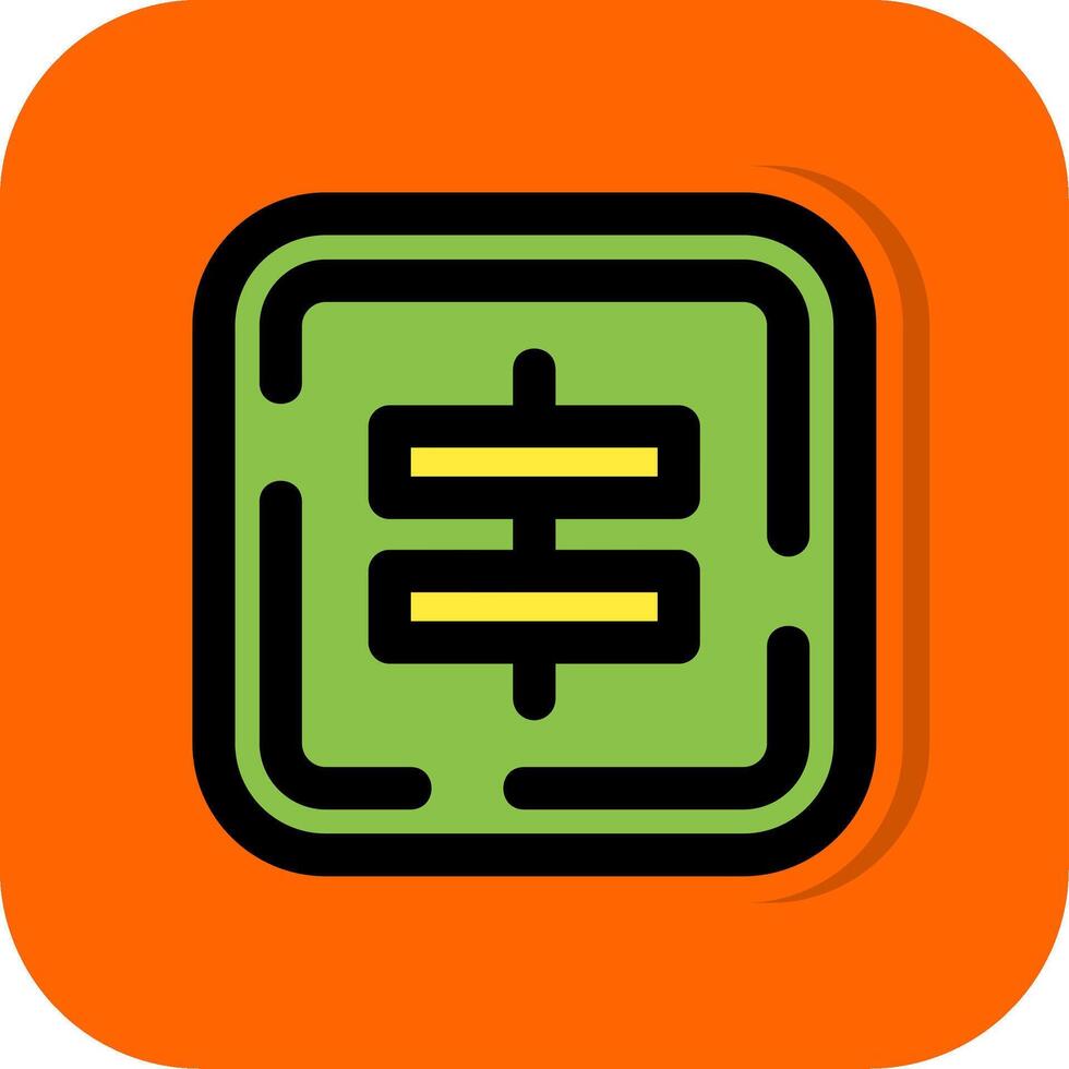 Center alignment Filled Orange background Icon vector