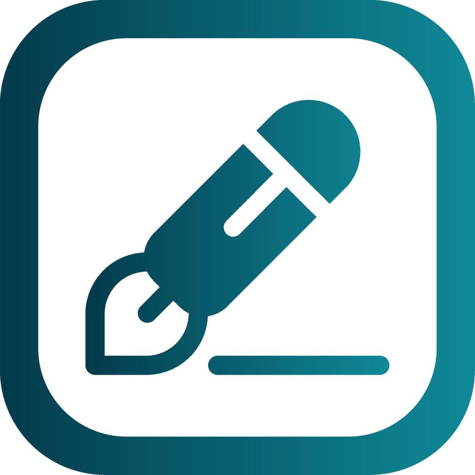 Pen 3 Glyph Gradient Round Corner Icon vector