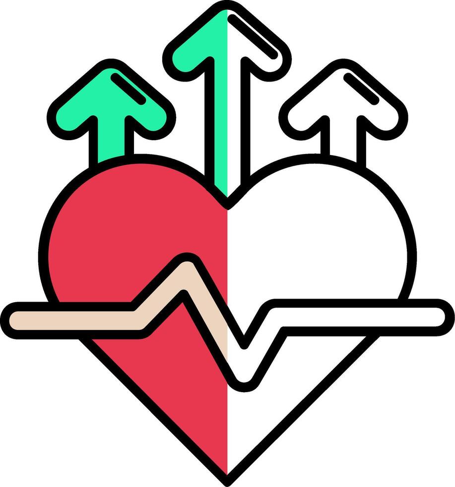 Heart rate Filled Half Cut Icon vector