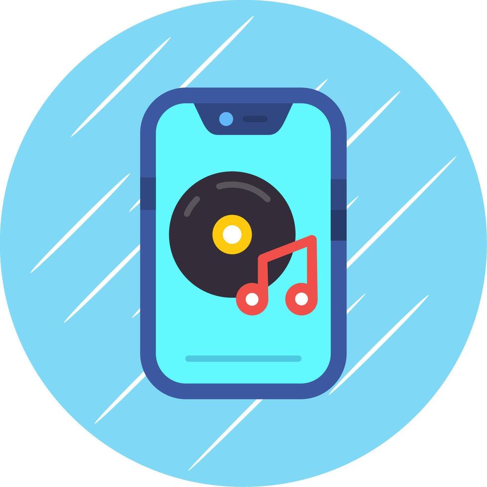 Music player Flat Blue Circle Icon vector