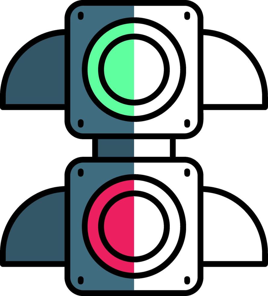 Traffic light Filled Half Cut Icon vector