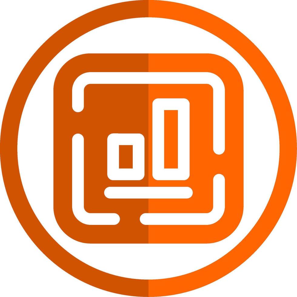 Bottom alignment Glyph Orange Circle Icon vector