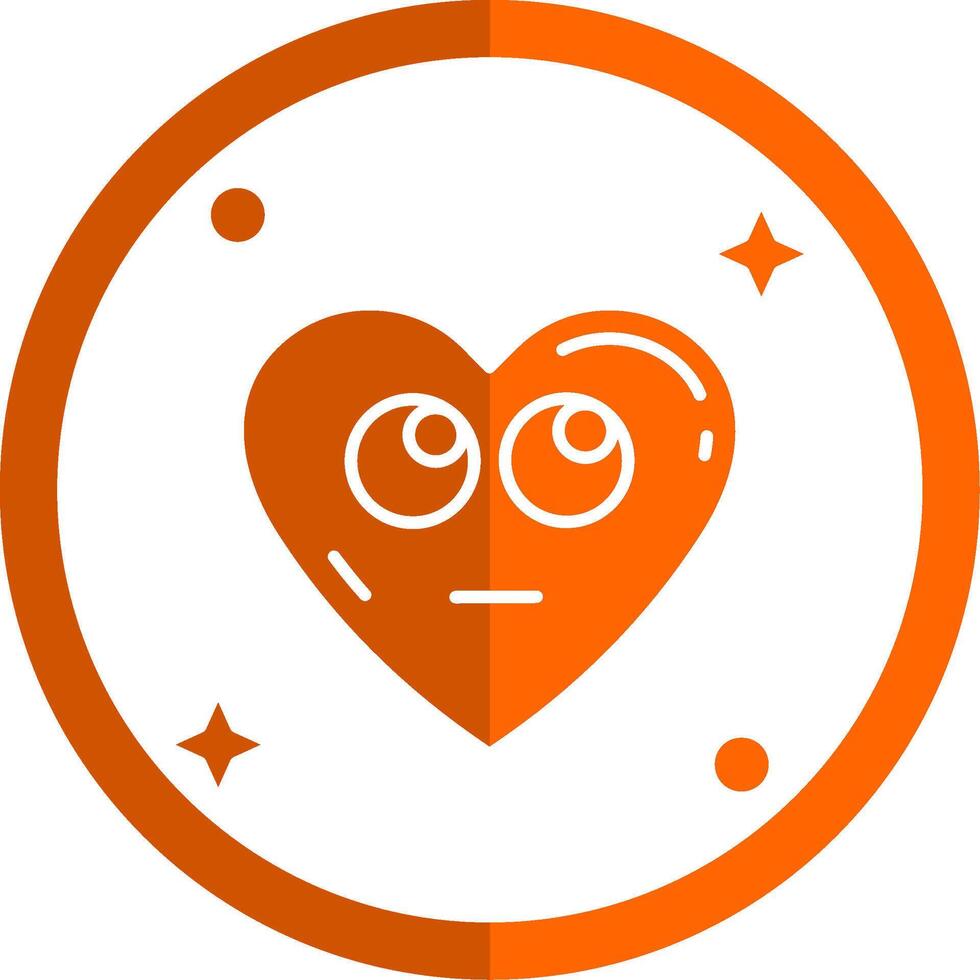 Rolling eyes Glyph Orange Circle Icon vector