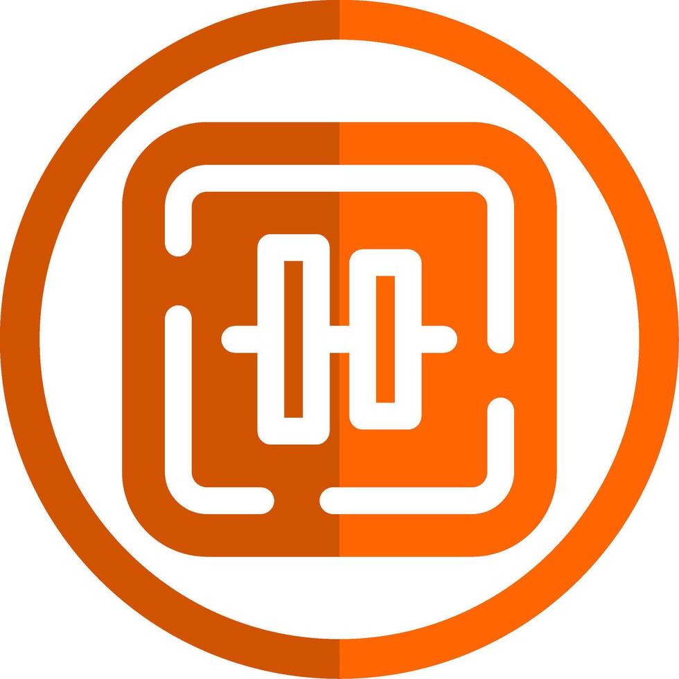 Vertical alignment Glyph Orange Circle Icon vector