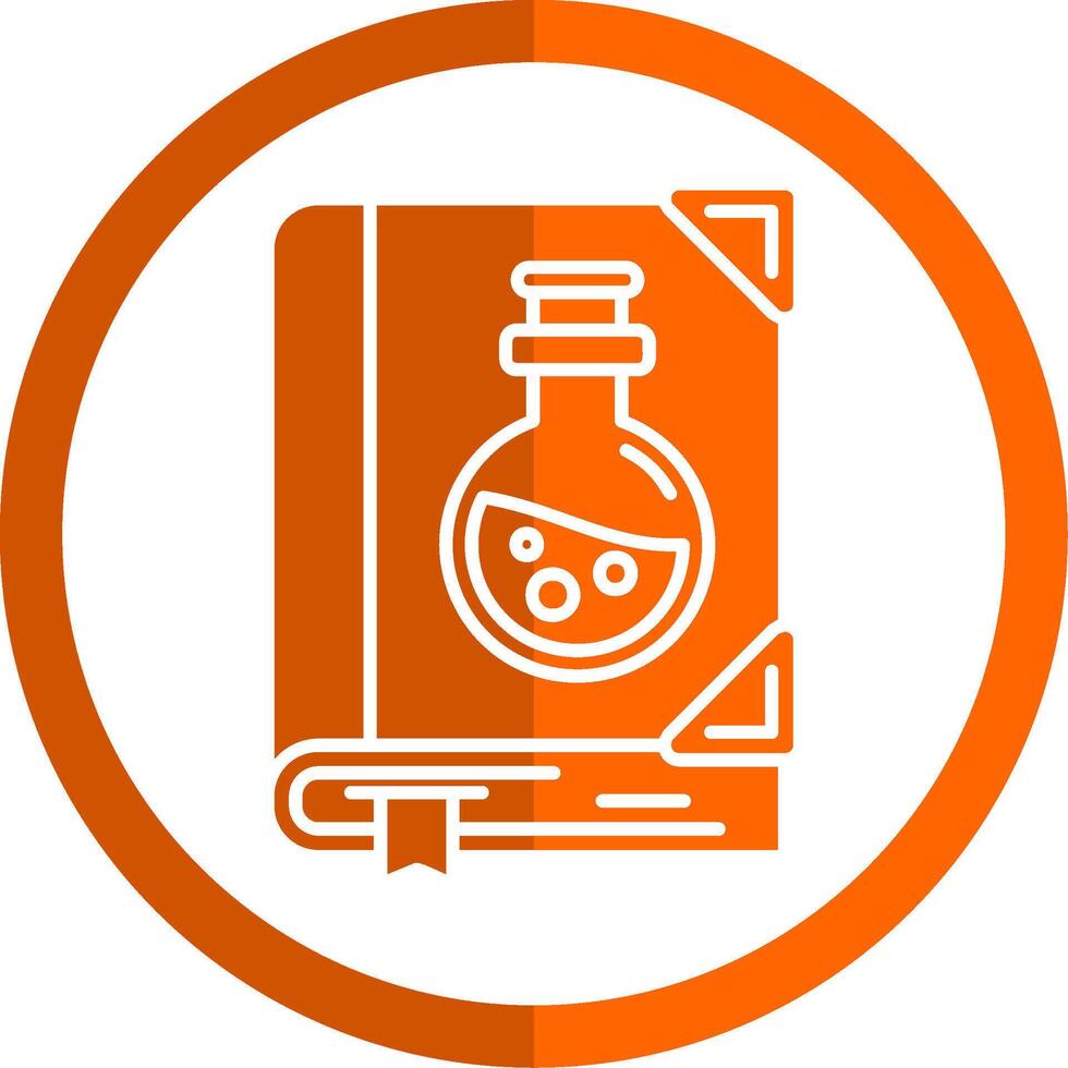 ciencia libro glifo naranja circulo icono vector