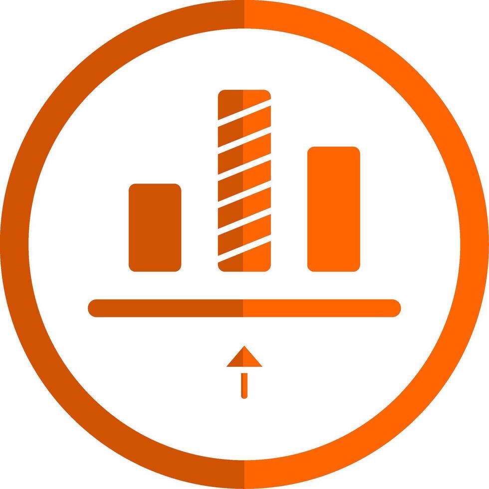Bottom allignment Glyph Orange Circle Icon vector