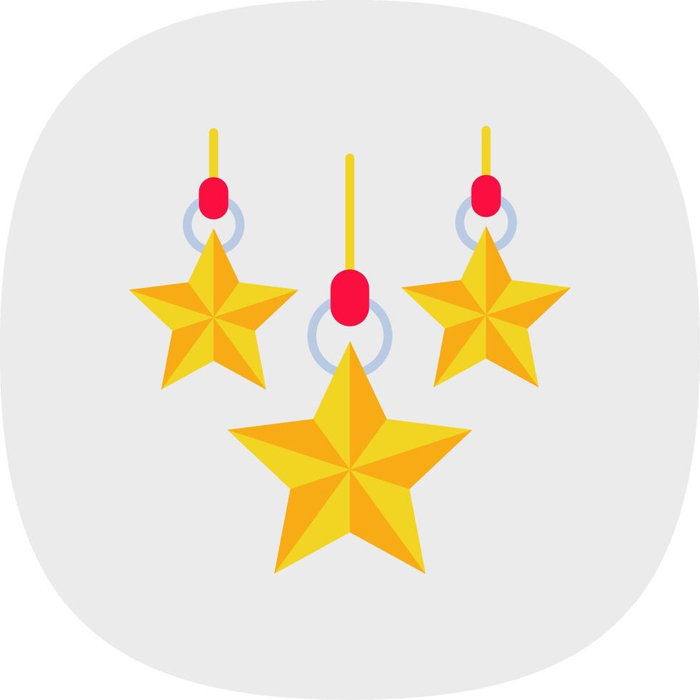 Navidad estrella plano curva icono vector