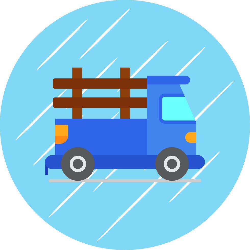 recoger camión plano azul circulo icono vector