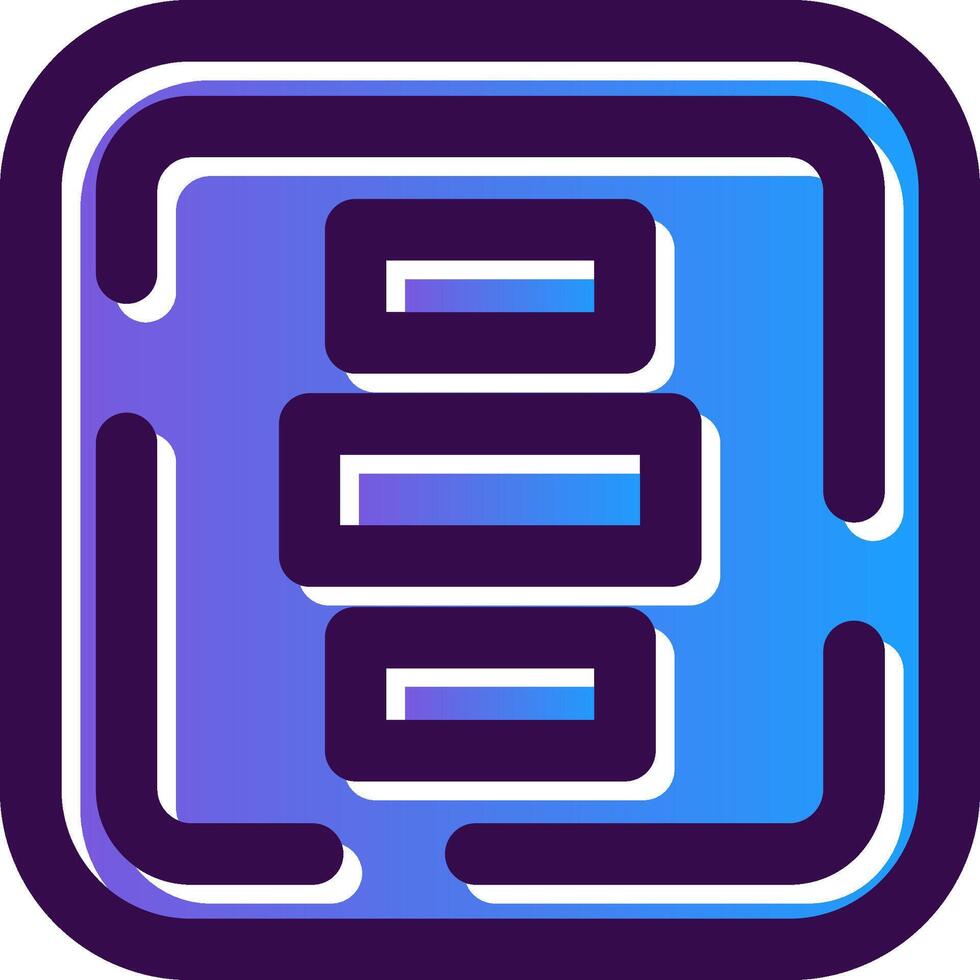 Horizontal Alignment Gradient Filled Icon vector