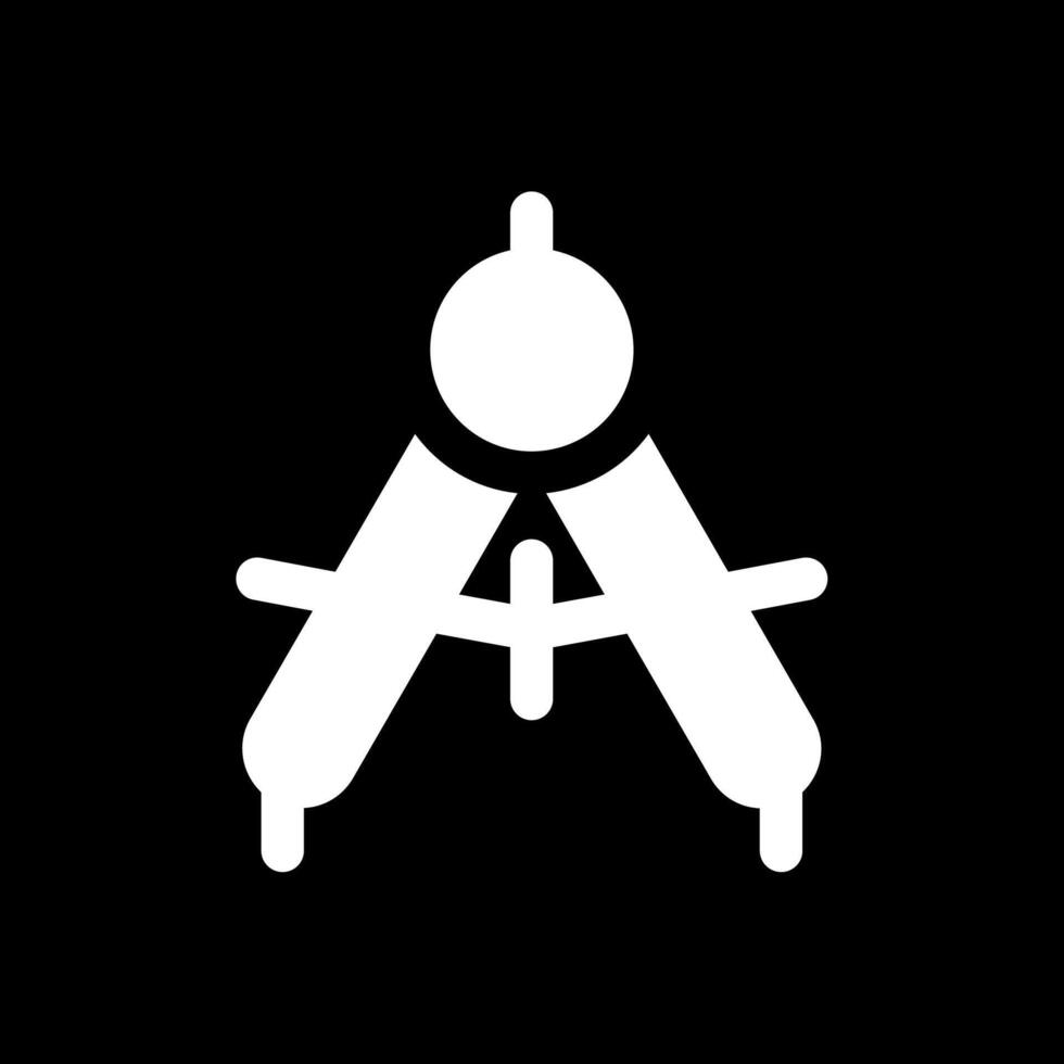 Drawing compass Glyph Inverted Icon vector
