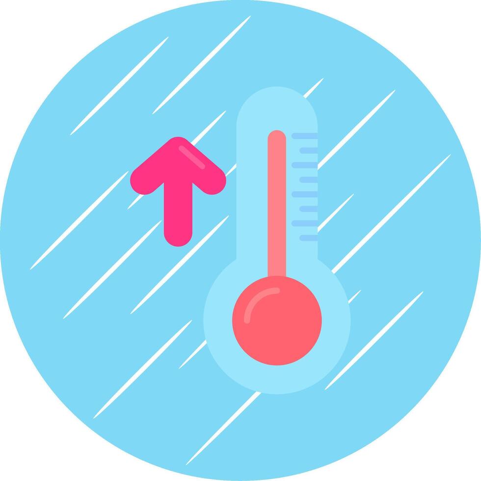 High temperature Flat Blue Circle Icon vector