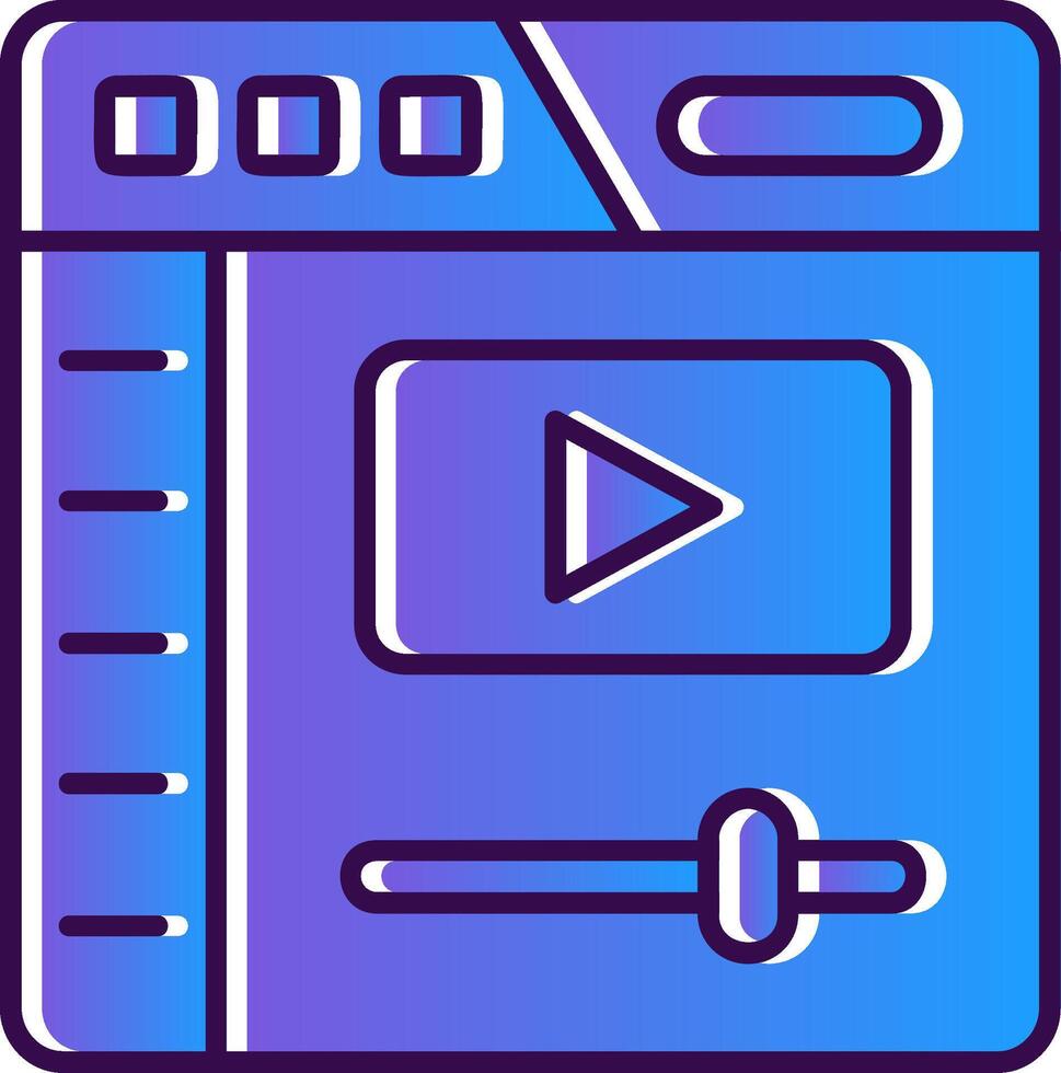 Video player Gradient Filled Icon vector