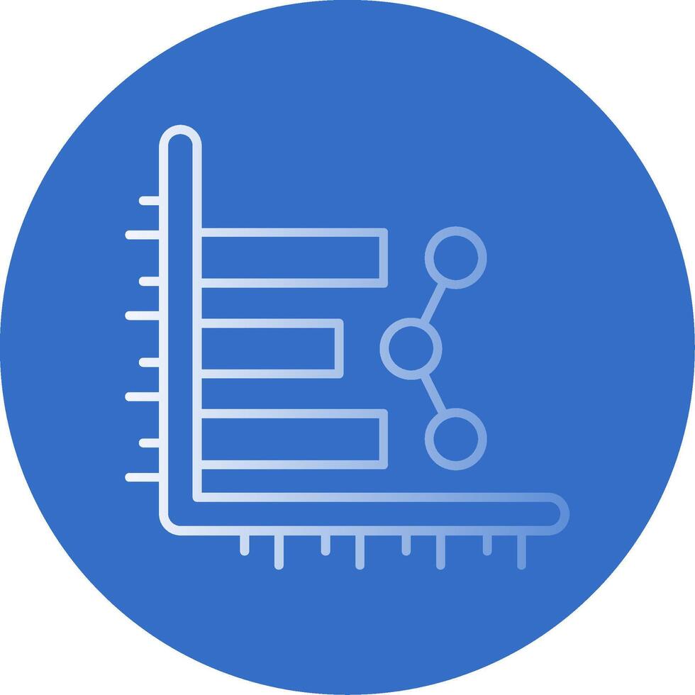 Bar chart Gradient Line Circle Icon vector