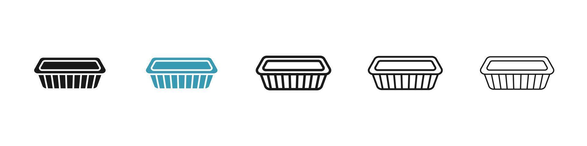 Aluminum foil food container icon vector