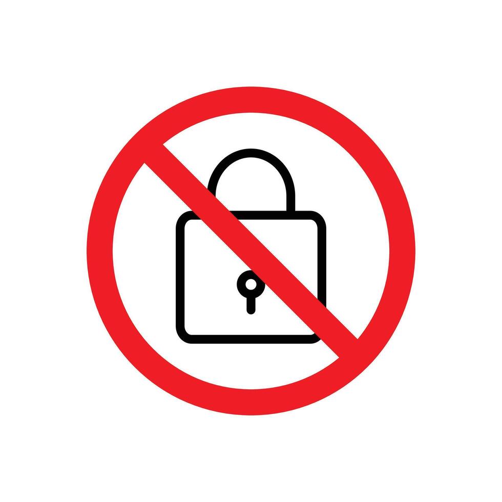 No lock sign 42071004 Vector Art at Vecteezy
