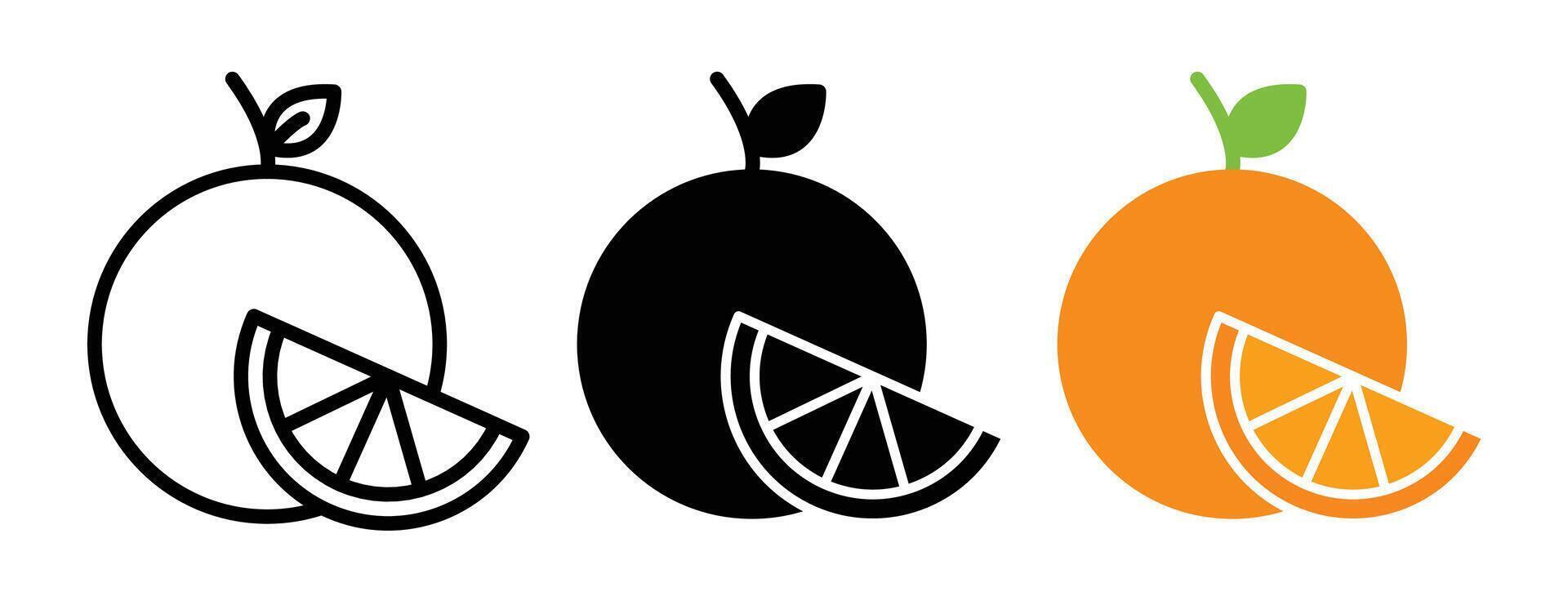 icono de fruta naranja vector