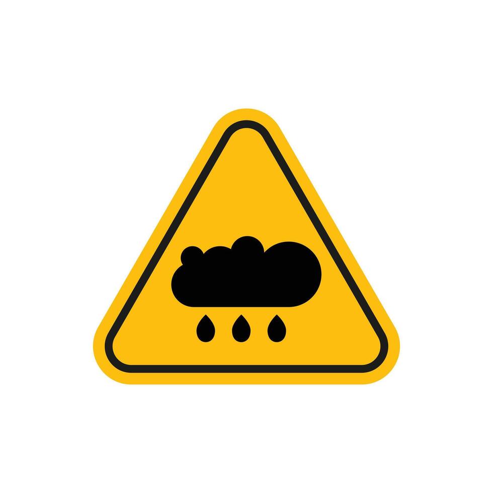 Rain warning sign vector