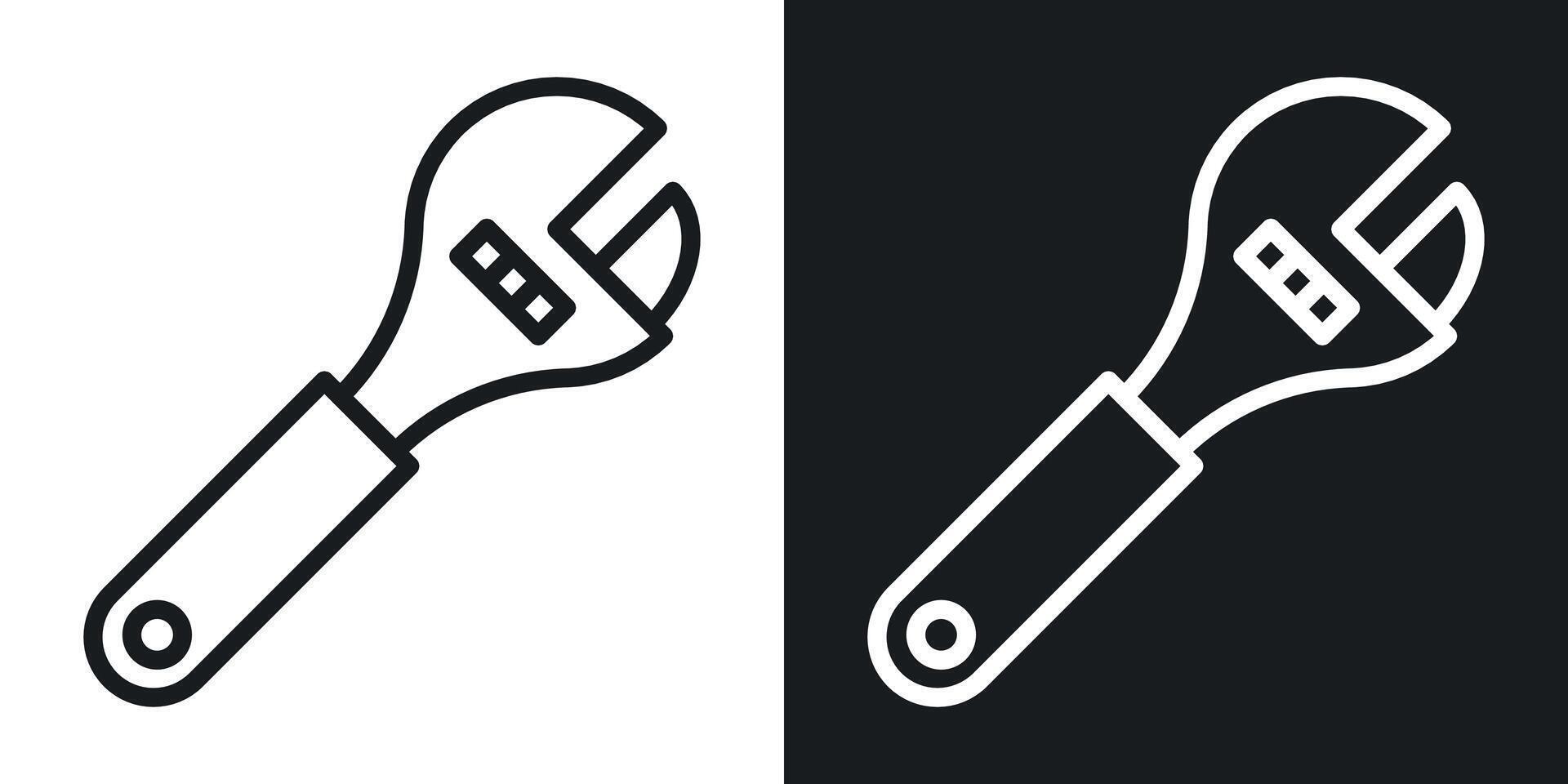 Adjustable wrench icon vector