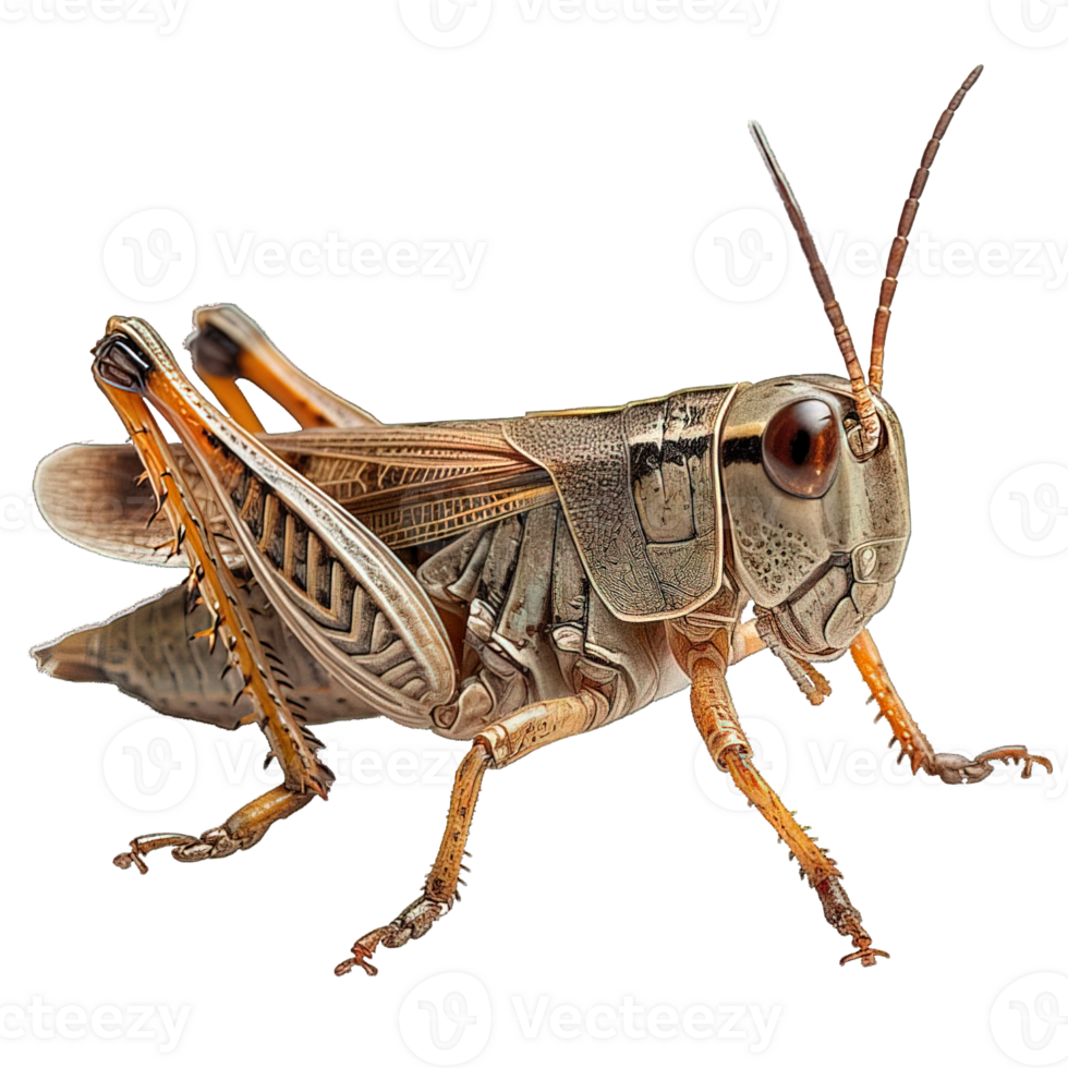 AI generated grasshopper isolated on transparent background ,generative ai png