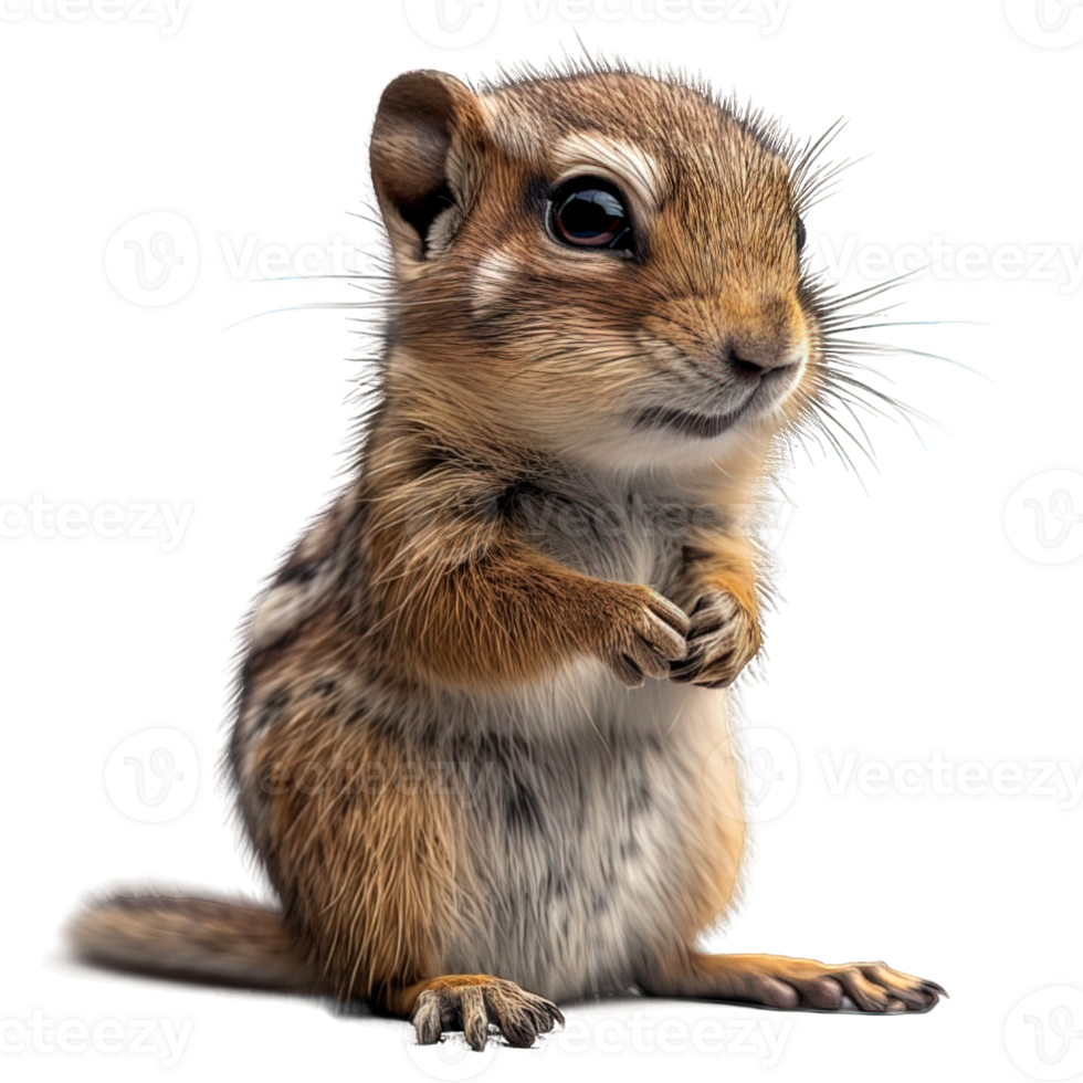 AI generated little chipmunk isolated on transparent background ,generative ai png