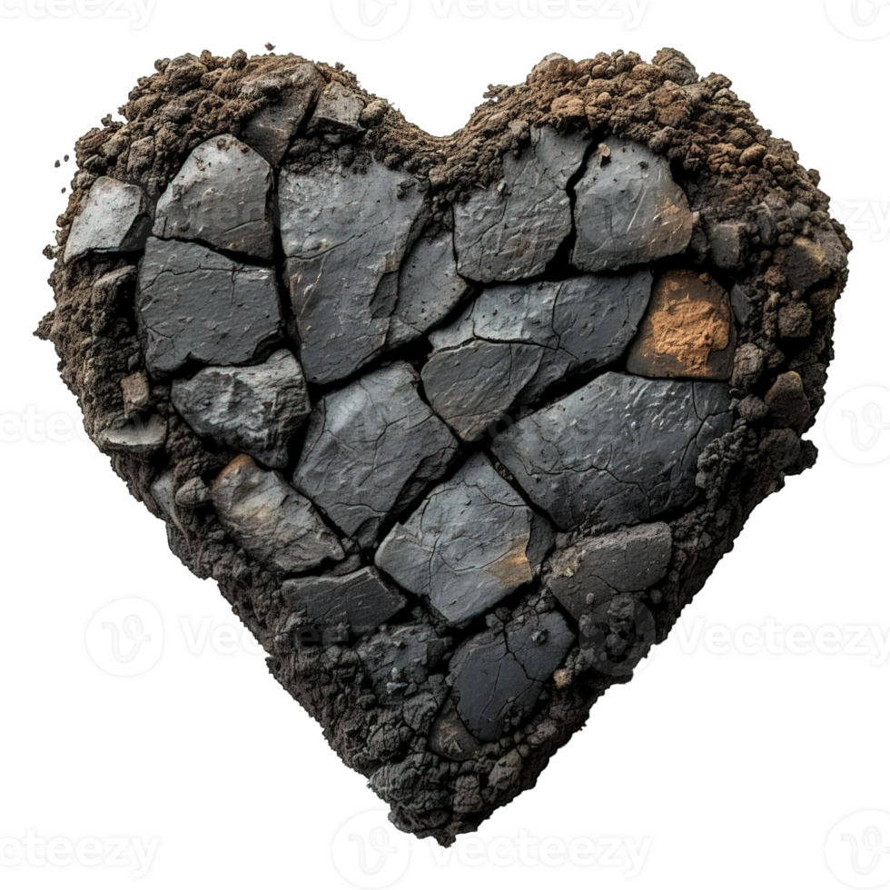 AI generated black soil shaped love isolated on transparent background ,generative ai png