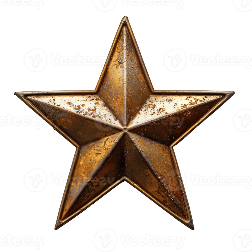 AI generated three gold star shape isolated on transparent background ,generative ai png