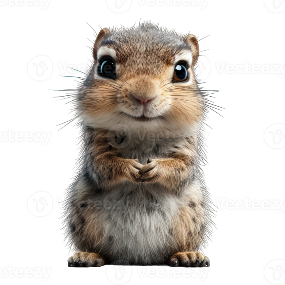 AI generated little chipmunk isolated on transparent background ,generative ai png
