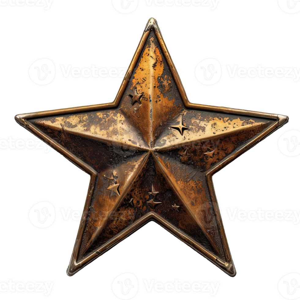 AI generated three gold star shape isolated on transparent background ,generative ai png