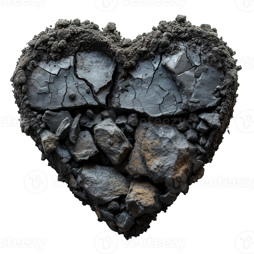 ai généré noir sol en forme de l'amour isolé sur transparent Contexte ,génératif ai png