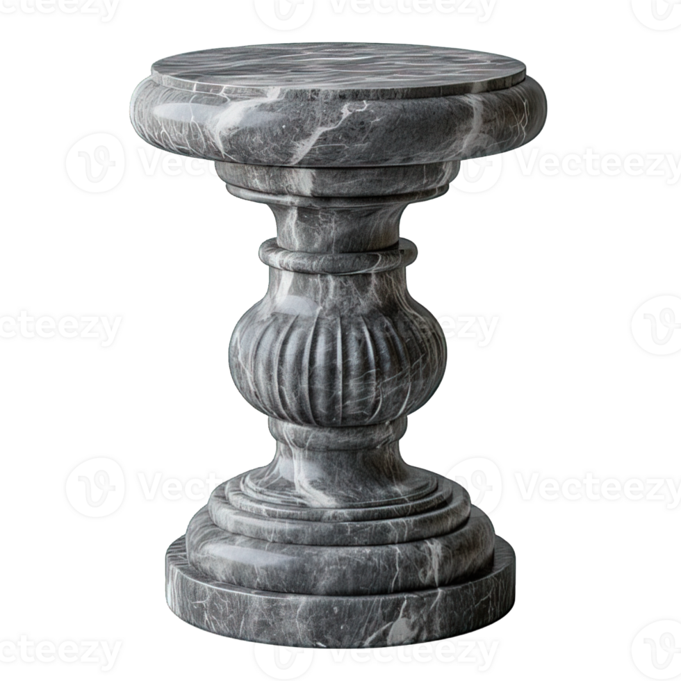 AI generated Pedestal Marble Isolated on Transparent Background ,marble display png ,generative ai