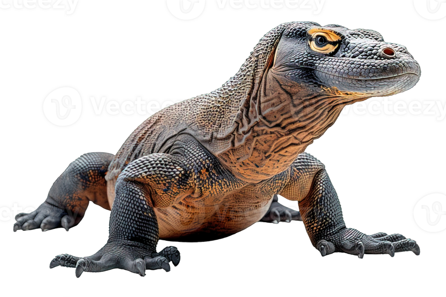 AI generated Komodo Dragon Isolated on Transparent Background ,generative ai png
